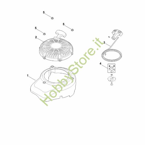 Picture of L - Coperchio ventilatore, dispositivo avviamento XT-800 (XT800-3086)